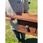 Primitive Farmhouse Wall Shelf Cabinet 2 Drawer Hanging Spice Cupboard Country Pine