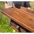 Primitive Farmhouse Wall Shelf Cabinet 2 Drawer Hanging Spice Cupboard Country Pine