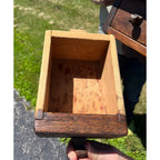 Primitive Farmhouse Wall Shelf Cabinet 2 Drawer Hanging Spice Cupboard Country Pine
