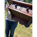 Primitive Farmhouse Wall Shelf Cabinet 2 Drawer Hanging Spice Cupboard Country Pine