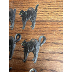 Antique 1920s Gibson Line Germany Halloween Black Cat Diecut Seals Lot (10)