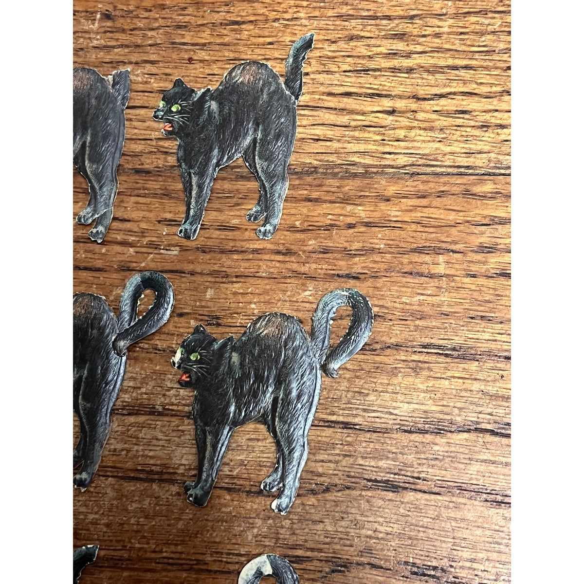 Antique 1920s Gibson Line Germany Halloween Black Cat Diecut Seals Lot (10)