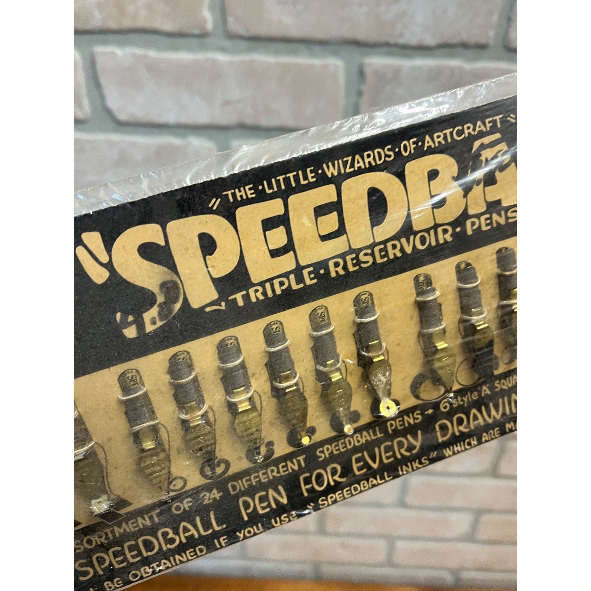 Vintage Calligraphy Speedball 24 Pen Nibs On Card Incomplete 1950s