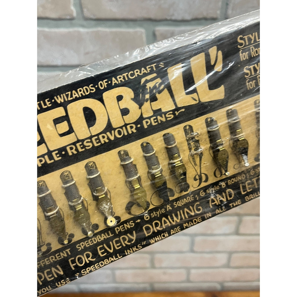 Vintage Calligraphy Speedball 24 Pen Nibs On Card Incomplete 1950s