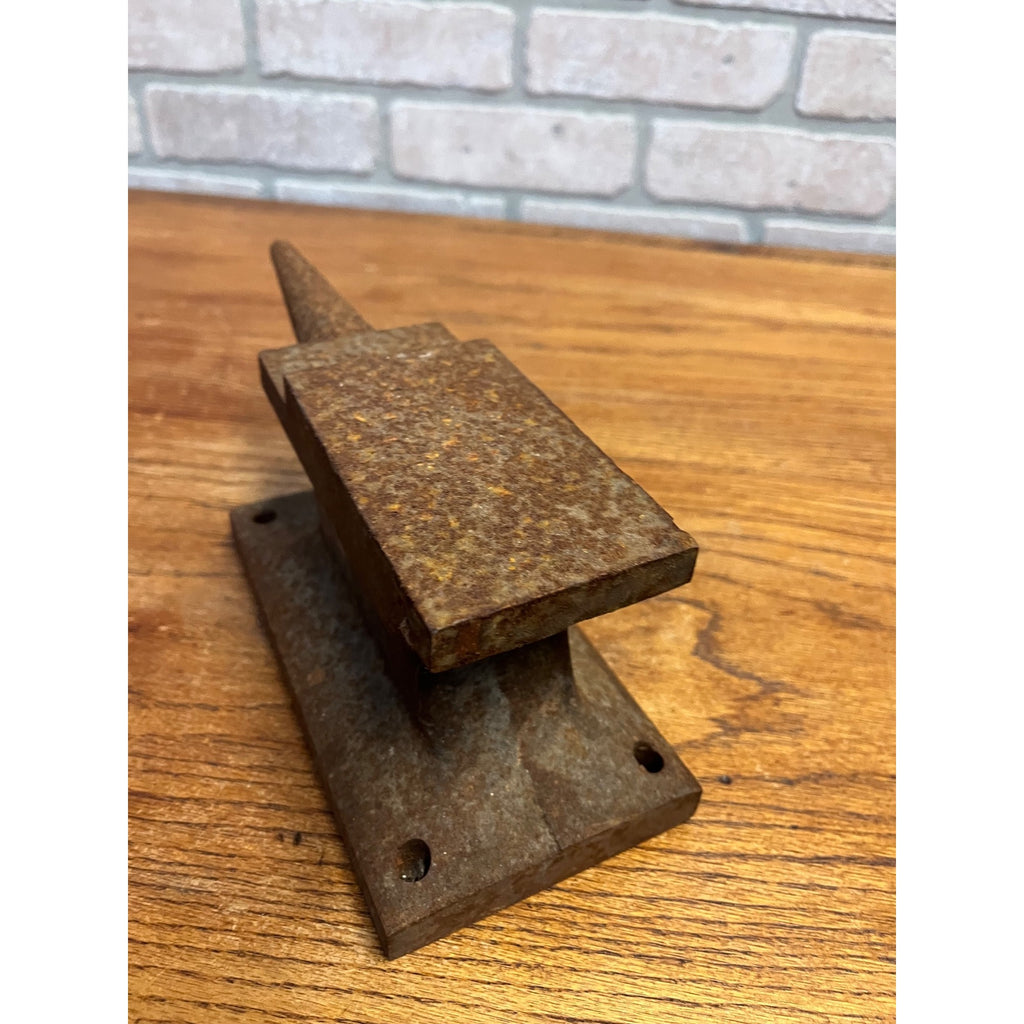 Antique Vintage Bench Anvil Tinsmith Machinist Jeweler Leather w/ Horn