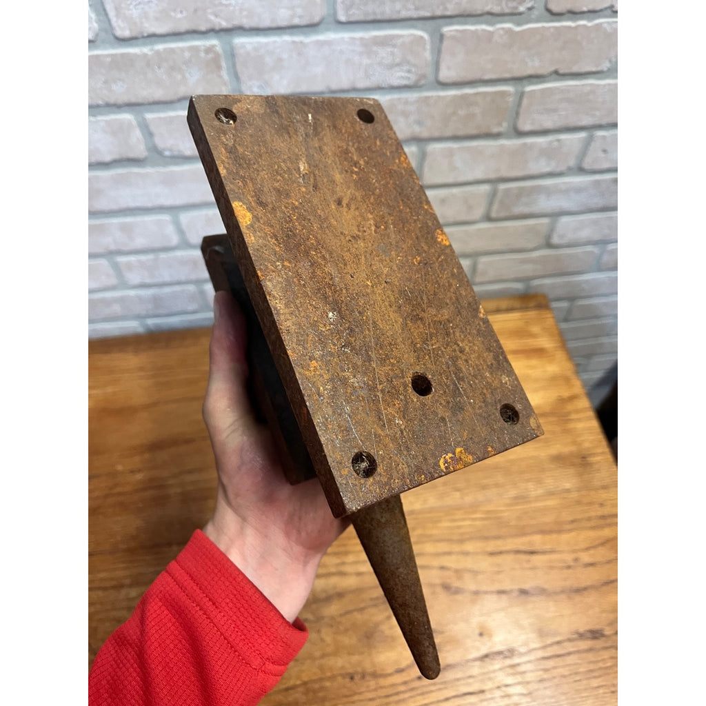 Antique Vintage Bench Anvil Tinsmith Machinist Jeweler Leather w/ Horn
