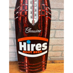 Vintage 1950s Hires Root Beer Advertising Metal Thermometer Sign Bottle 29"