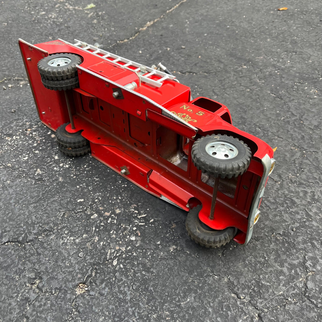 Vintage 1950s Tonka Fire Truck Pumper No. 5 TFD Pressed Steel Toy
