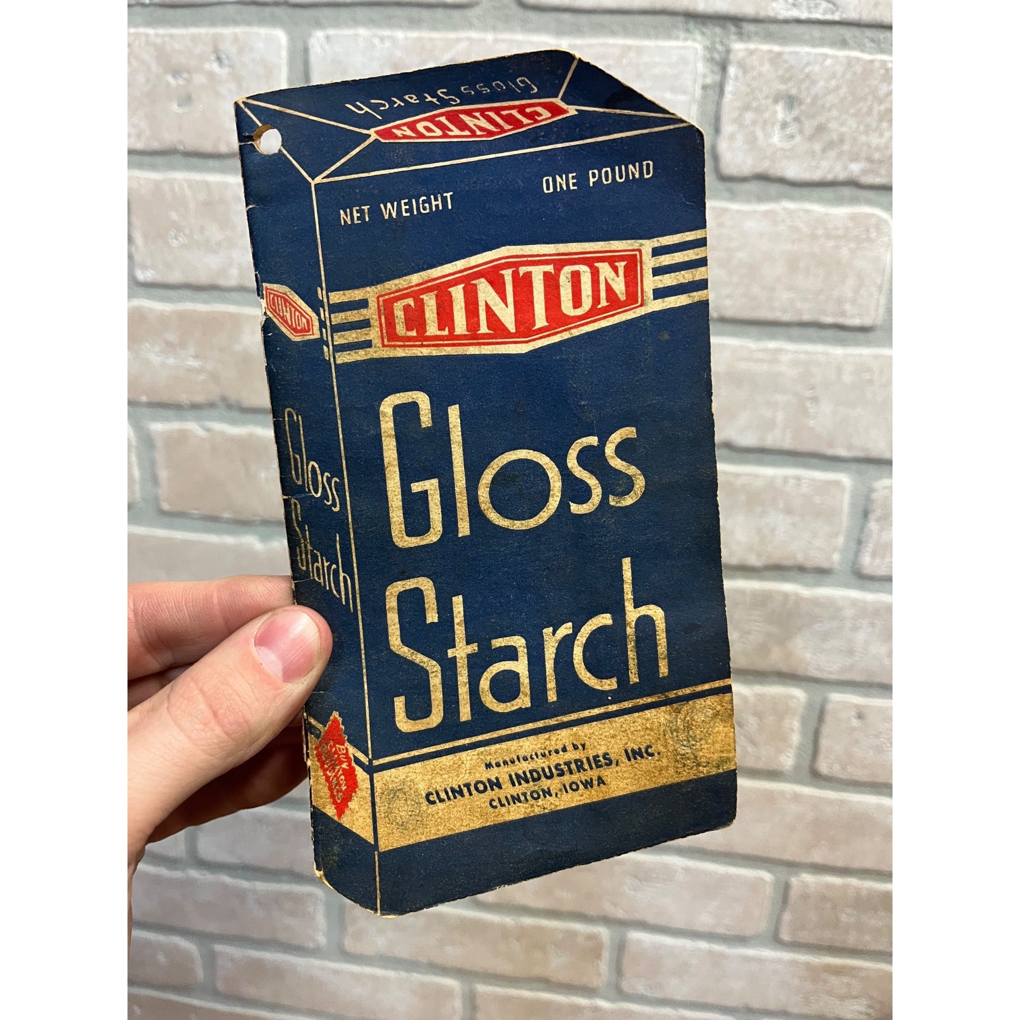 Vintage Clinton Gloss Starcth Advertising Brochure Card Clinton Iowa