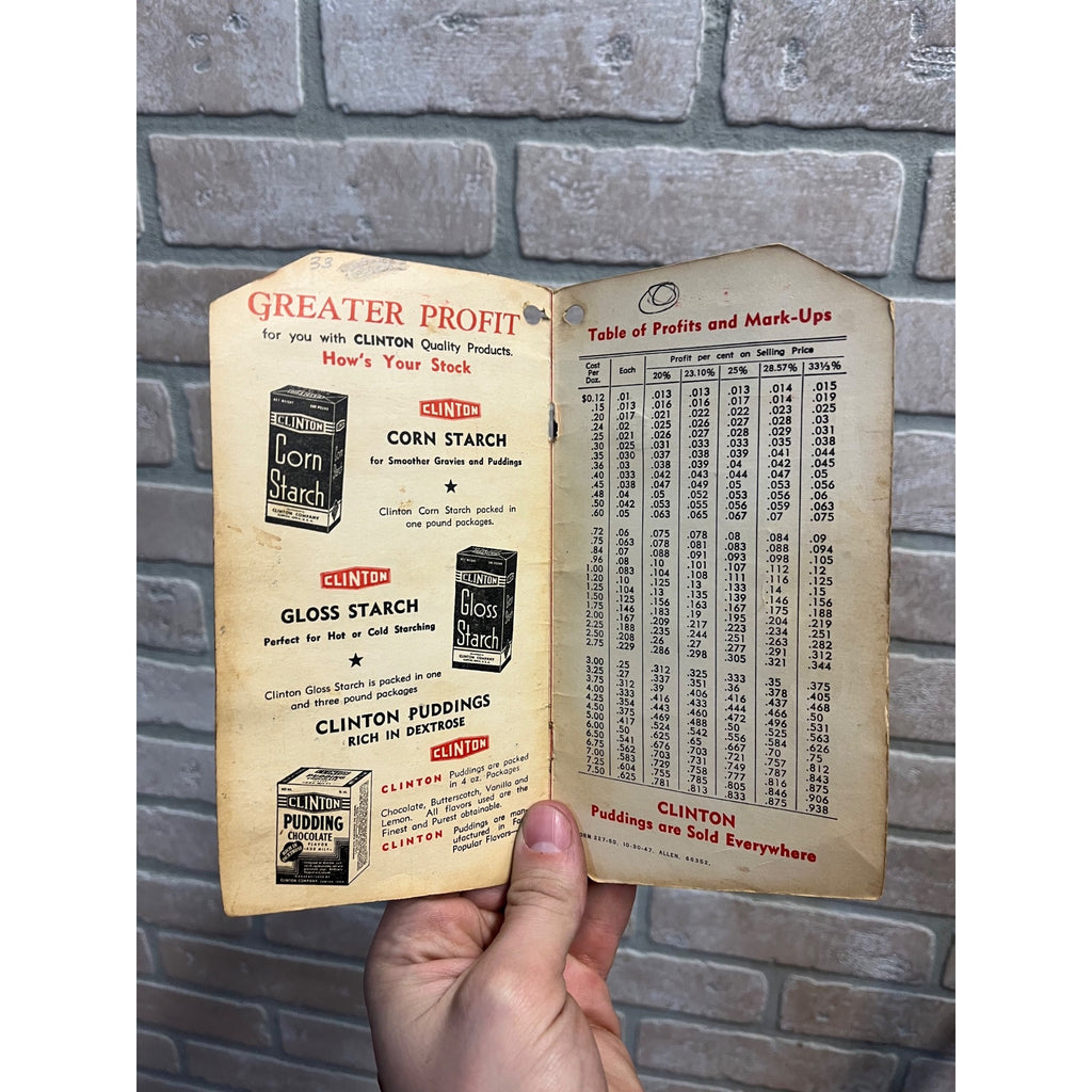 Vintage Clinton Gloss Starcth Advertising Brochure Card Clinton Iowa