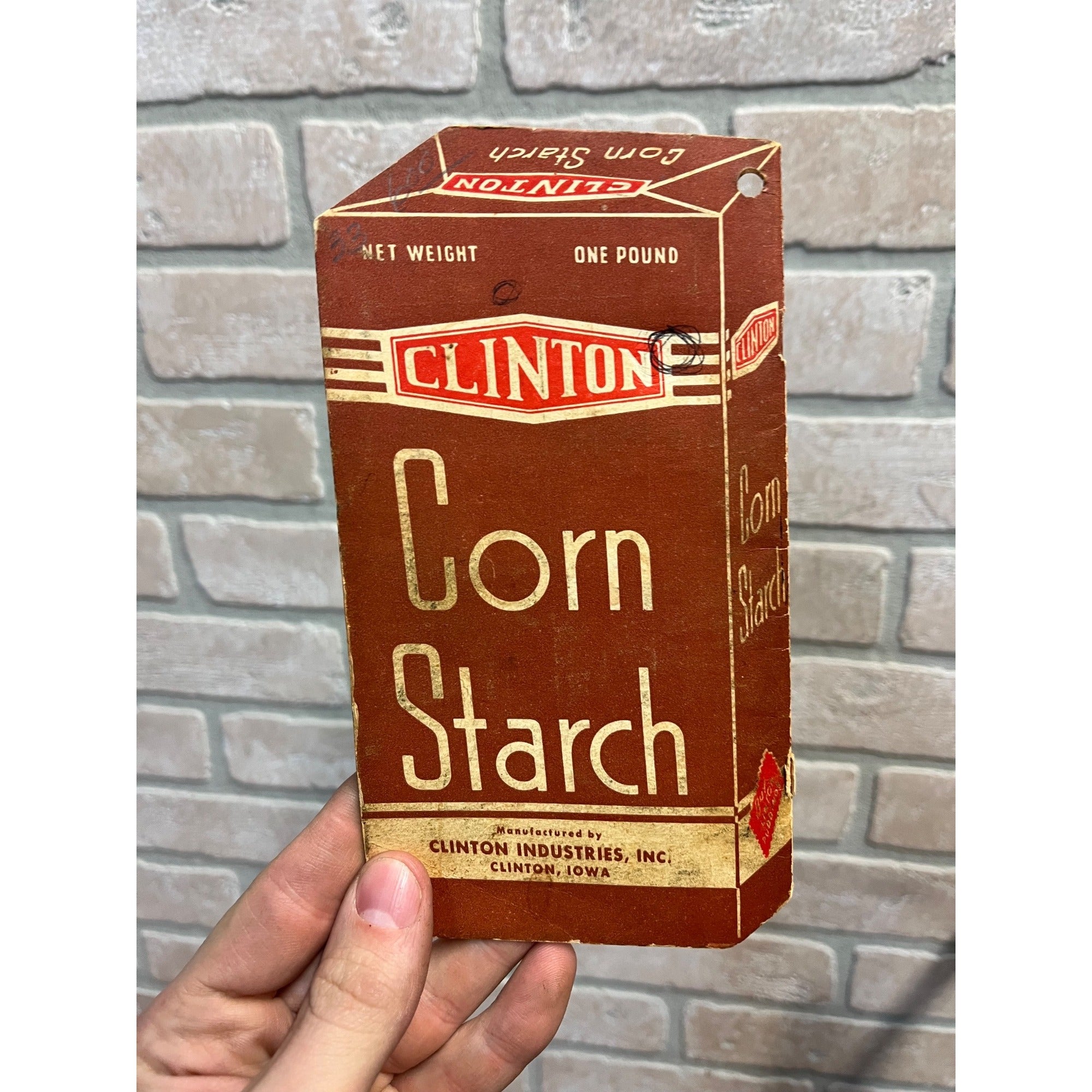 Vintage Clinton Gloss Starcth Advertising Brochure Card Clinton Iowa