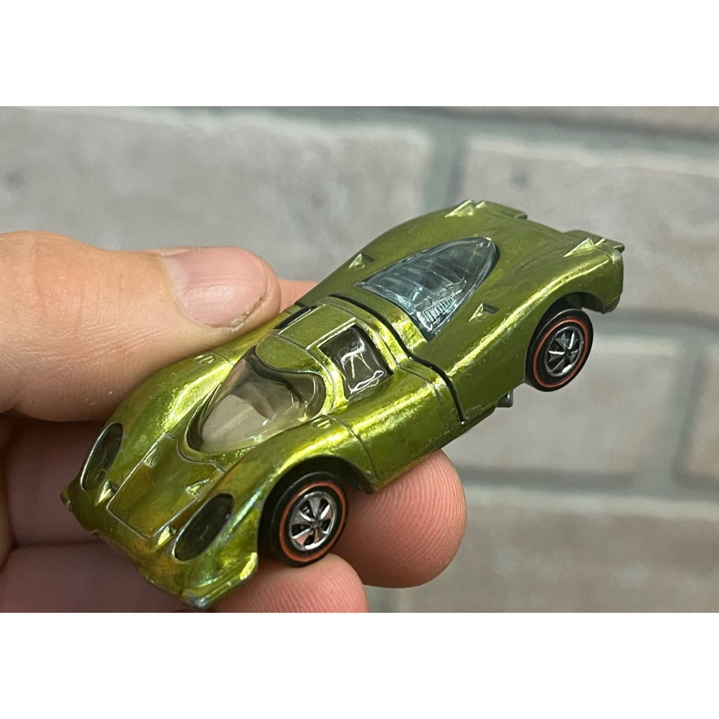 Vintage Hot Wheels Redline 1969 Porsche 917 Lime Yellow - Very Good