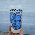 Vintage Hazel Atlas Wisconsin Frosted State Souvenir Glass 5" Tumbler MCM