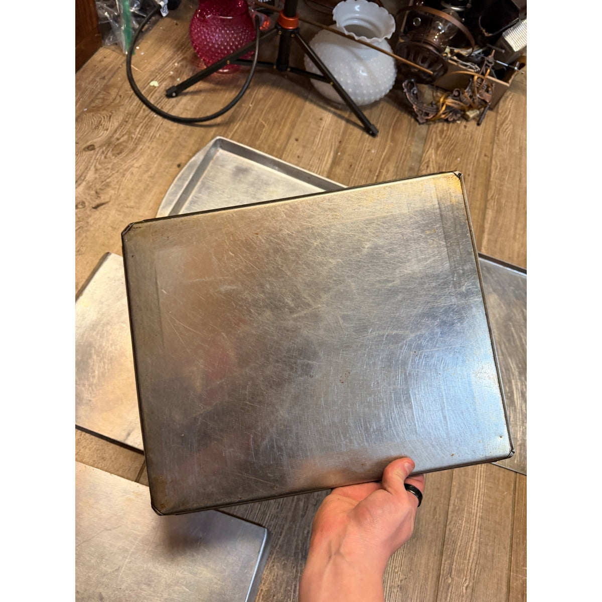 Set Of 5 Vintage Aluminum Baking & Sheet Pans Air Bake, Mirro ++ Mid-Century