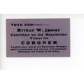 Antique Arthur Jaster Wisconsin Coroner Republican Call Card Business