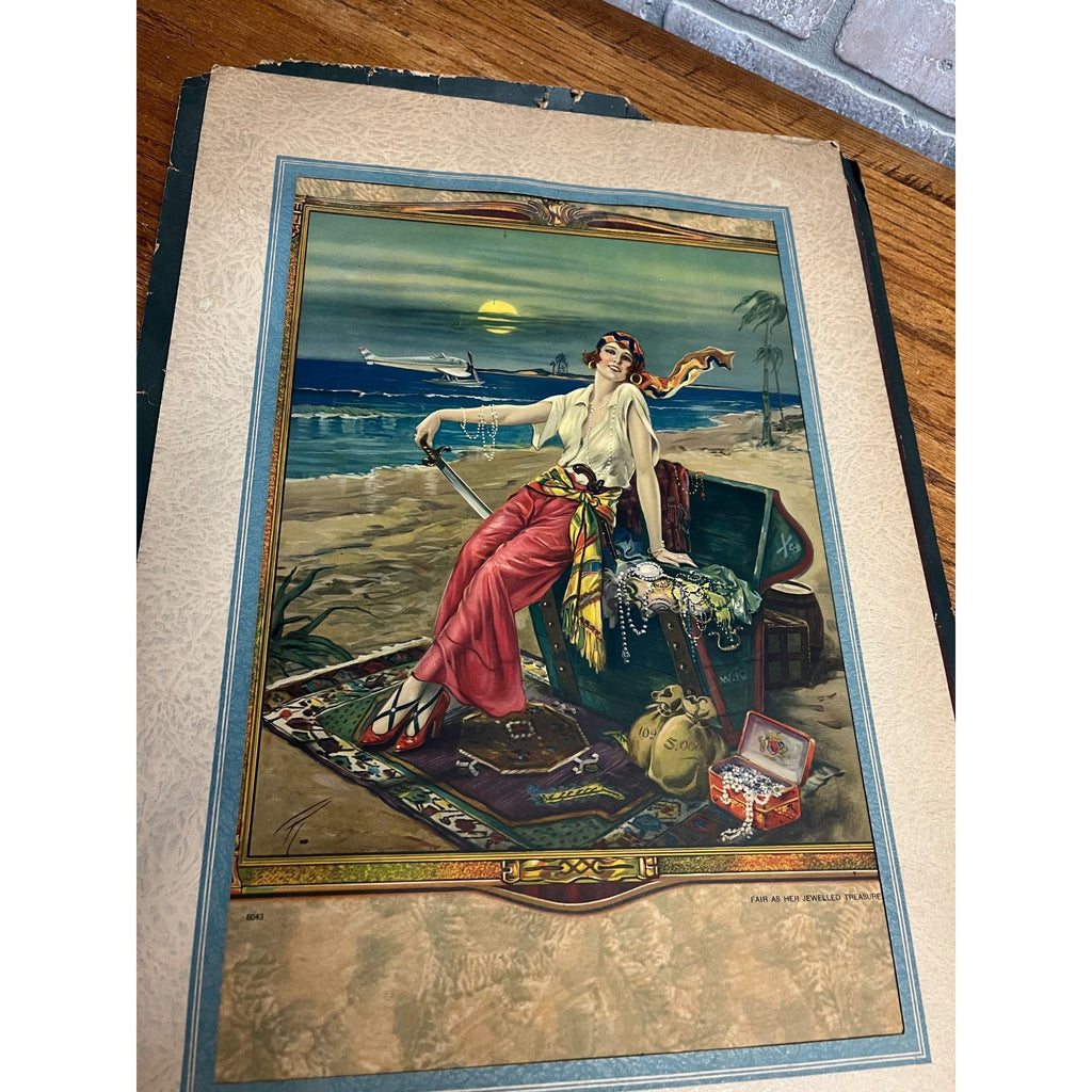 Vintage Art Deco Flapper Girl Lot (3) Litho Prints Artist R. Wilson Hammell