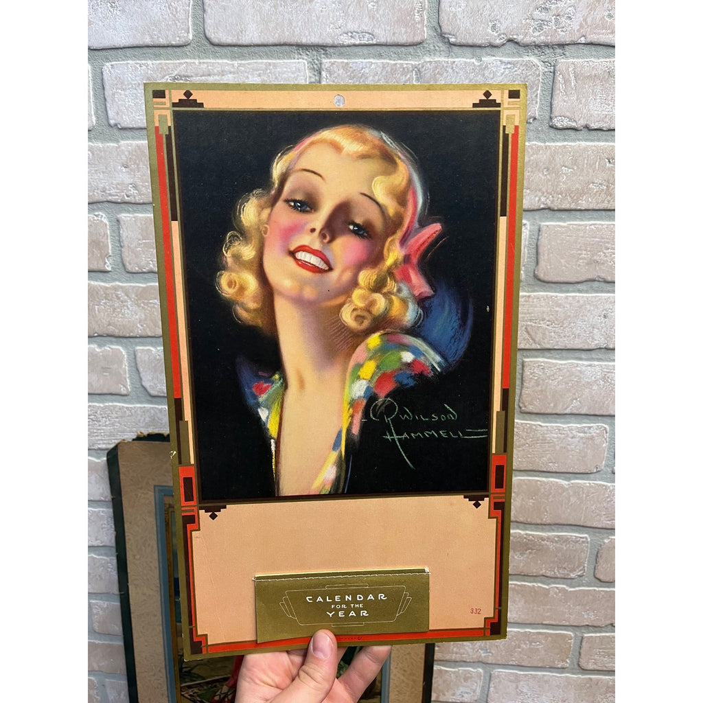 Vintage Art Deco Flapper Girl Lot (3) Litho Prints Artist R. Wilson Hammell