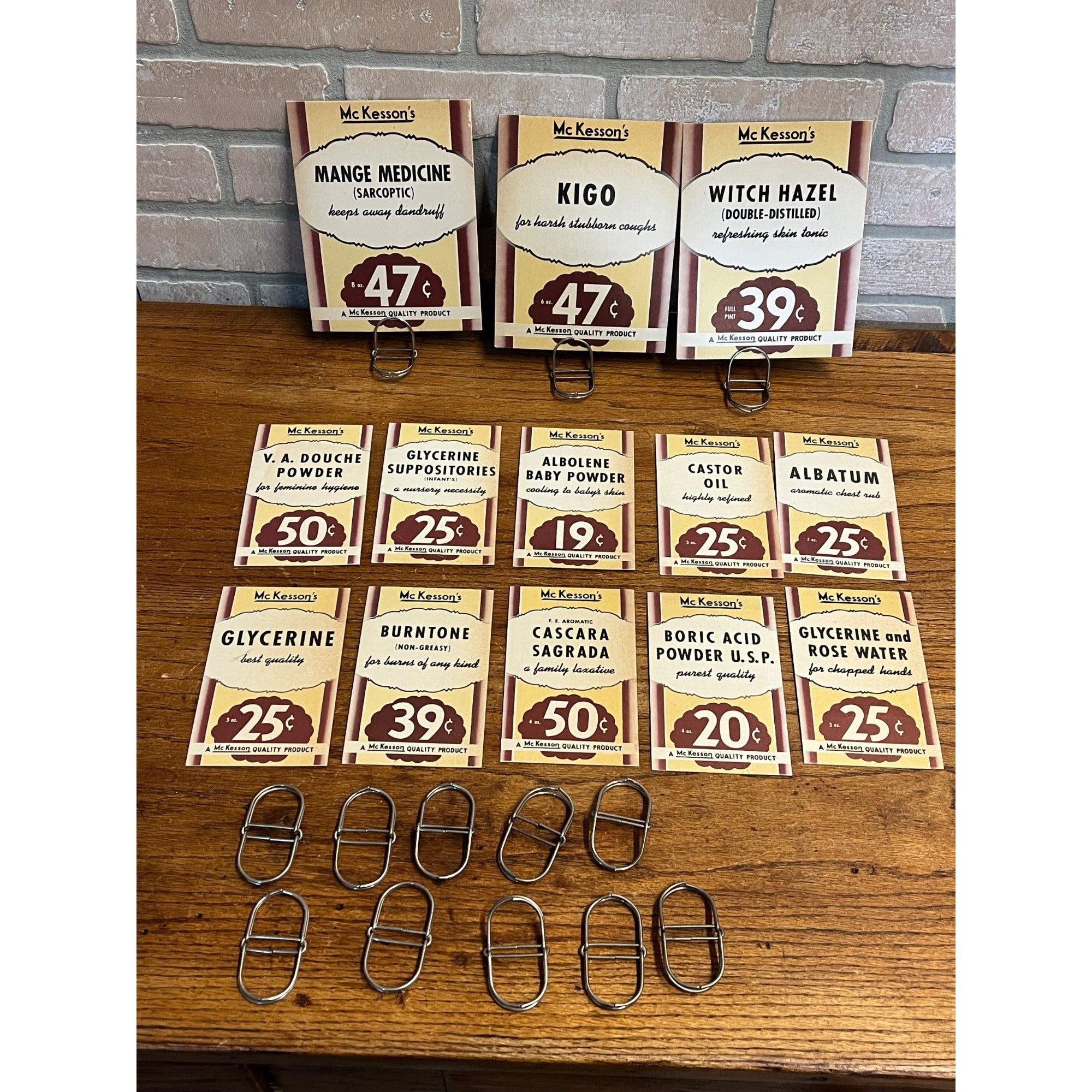 Vintage McKesson's Drug Store Advertising Price Signs Store Displays Lot (13)