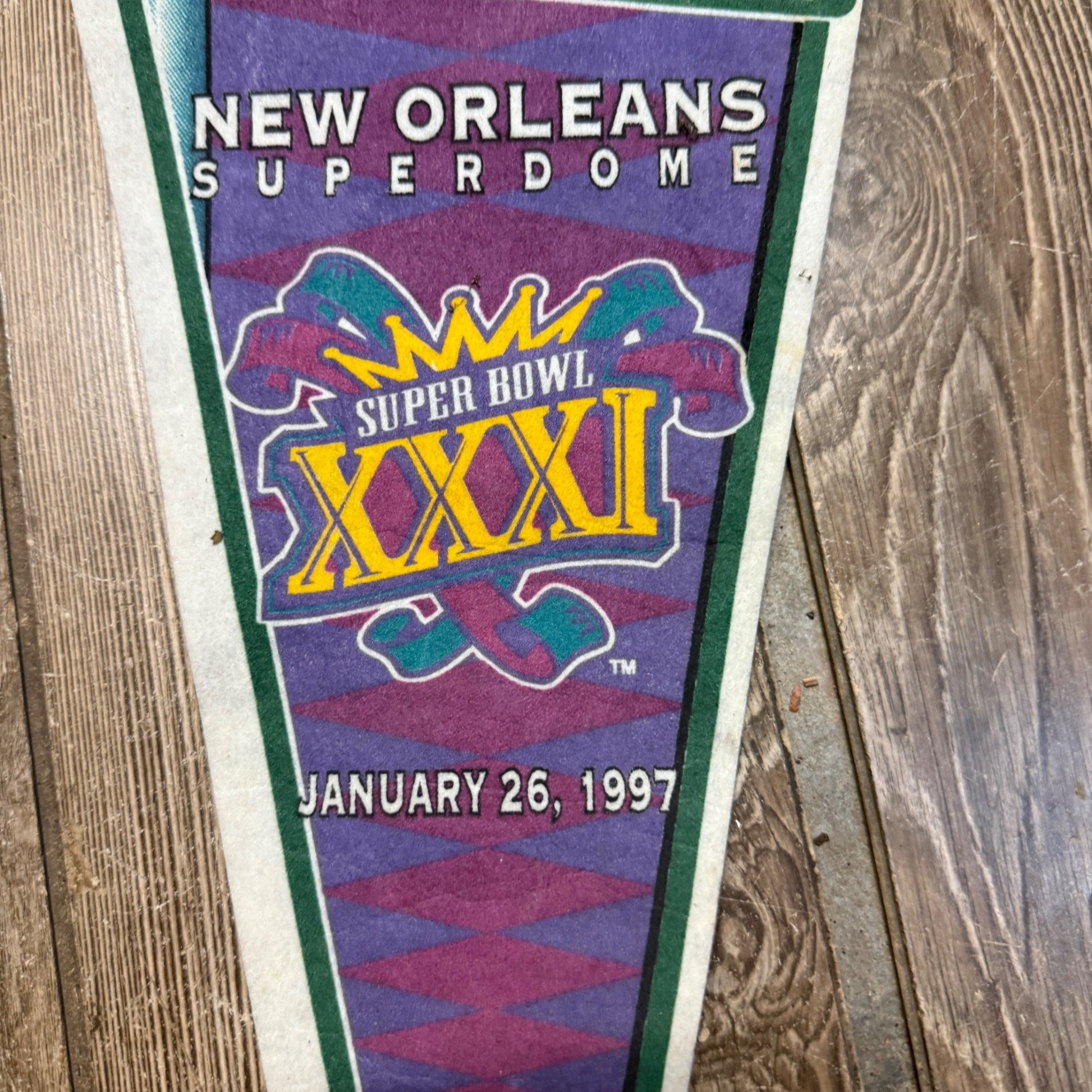 Green Bay Packers BILL SCHROEDER Signed Pennant Super Bowl XXXI Champion