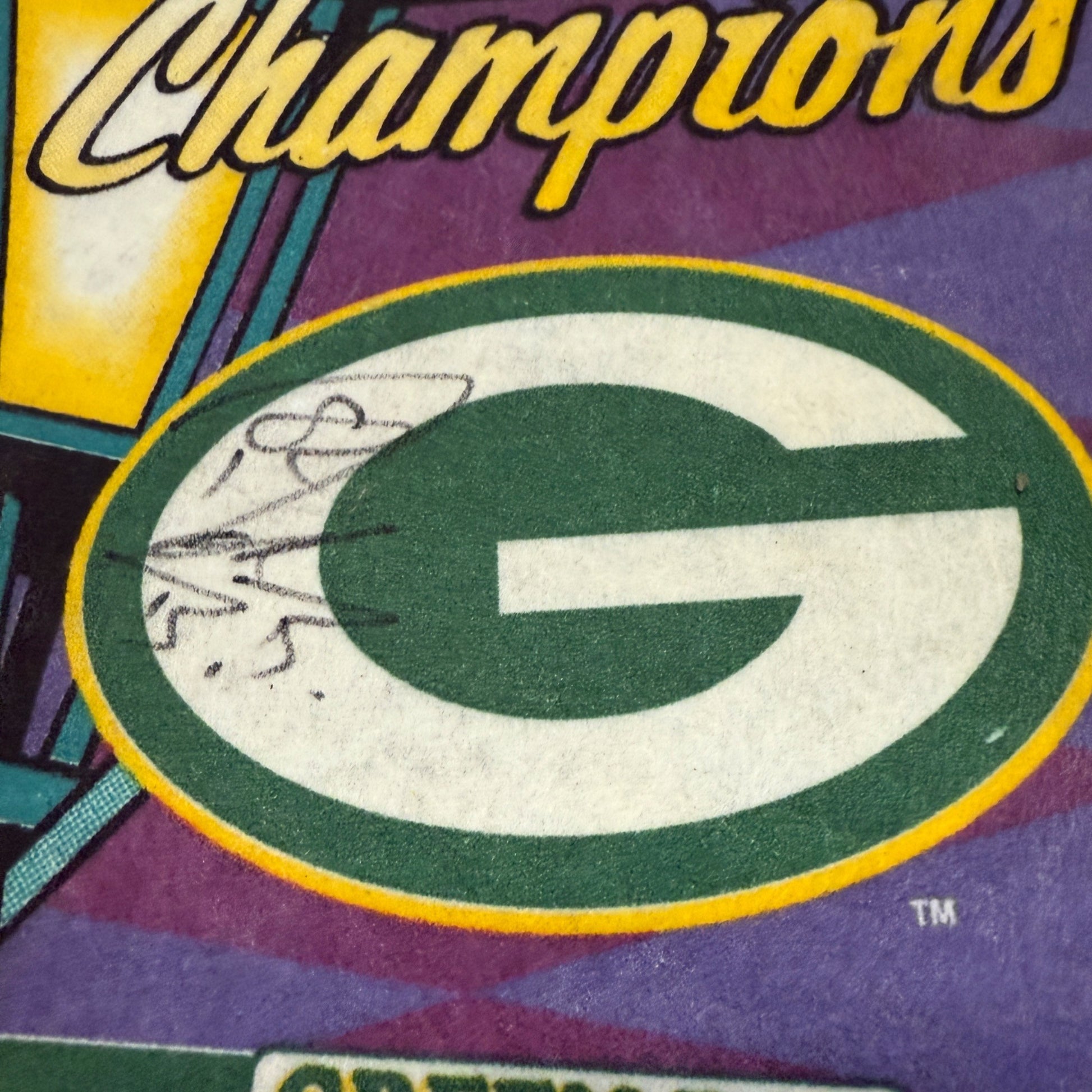 Green Bay Packers BILL SCHROEDER Signed Pennant Super Bowl XXXI Champion