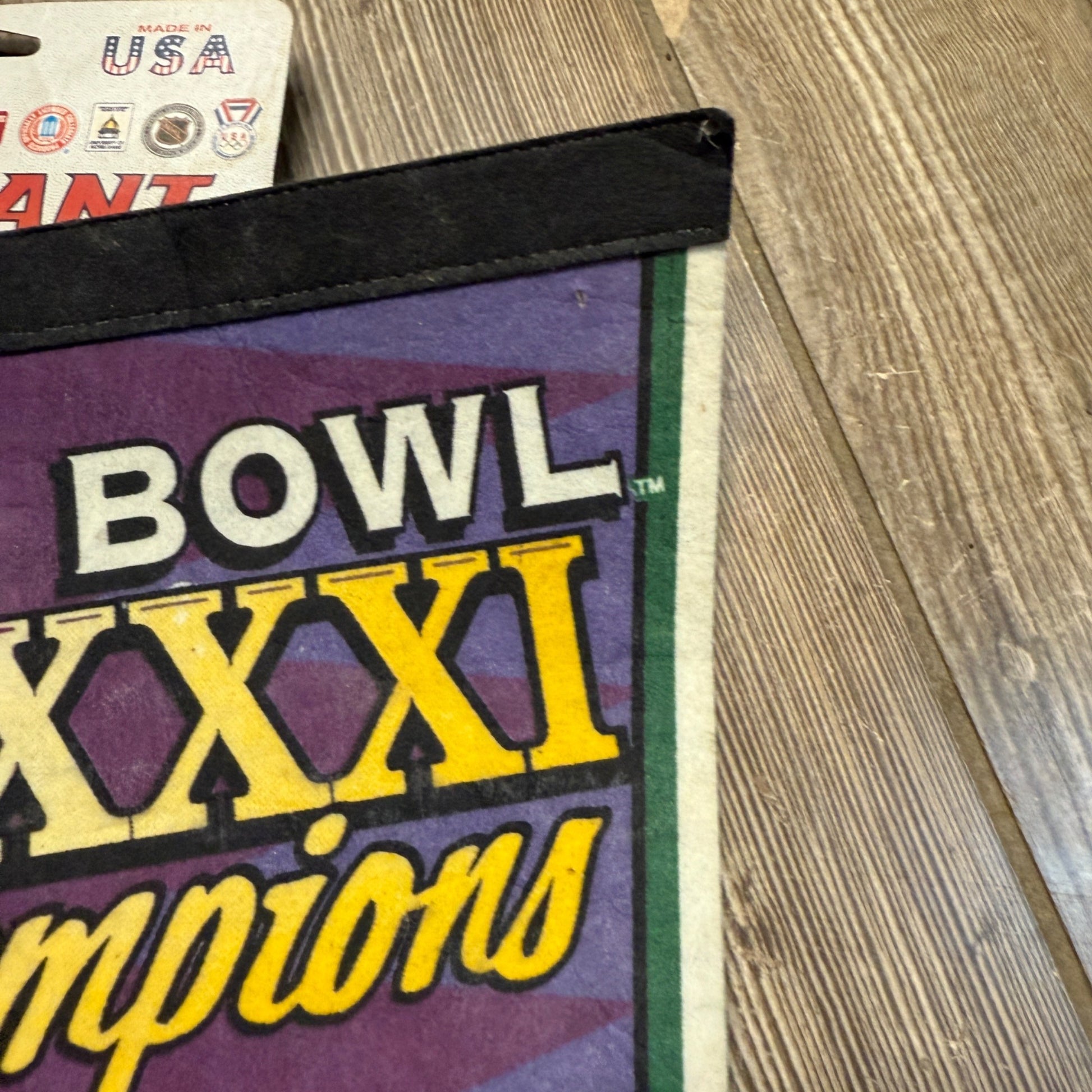 Green Bay Packers BILL SCHROEDER Signed Pennant Super Bowl XXXI Champion