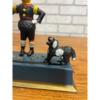 1930 Hubley Trick Dog Cast Iron Mechanical Coin Bank Jester Clown - Works