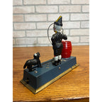 1930 Hubley Trick Dog Cast Iron Mechanical Coin Bank Jester Clown - Works