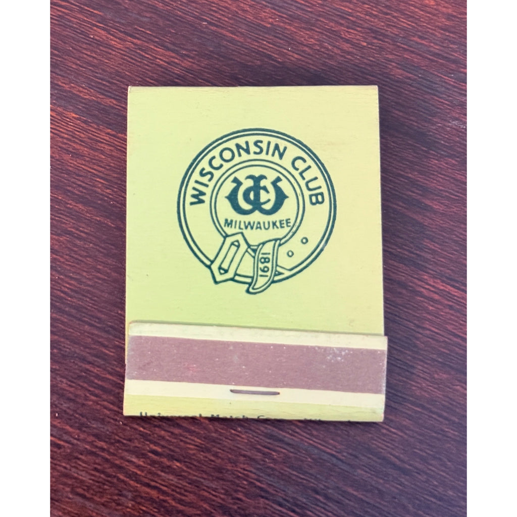 Vintage Milwaukee Wisconsin Club Wis WI Unstruck FULL Matchbook Hotel