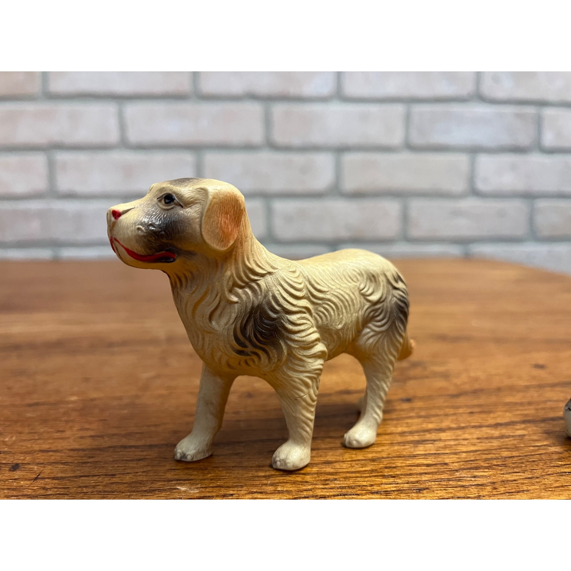 Vintage Dogs Dog Celluloid Toy Christmas Putz Decoration Ornaments Lot (2)