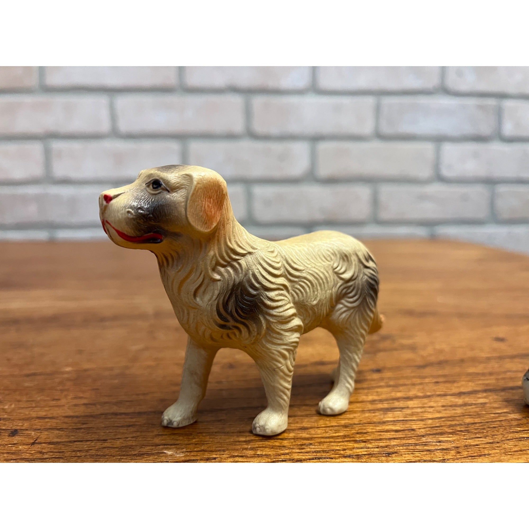 Vintage Dogs Dog Celluloid Toy Christmas Putz Decoration Ornaments Lot (2)