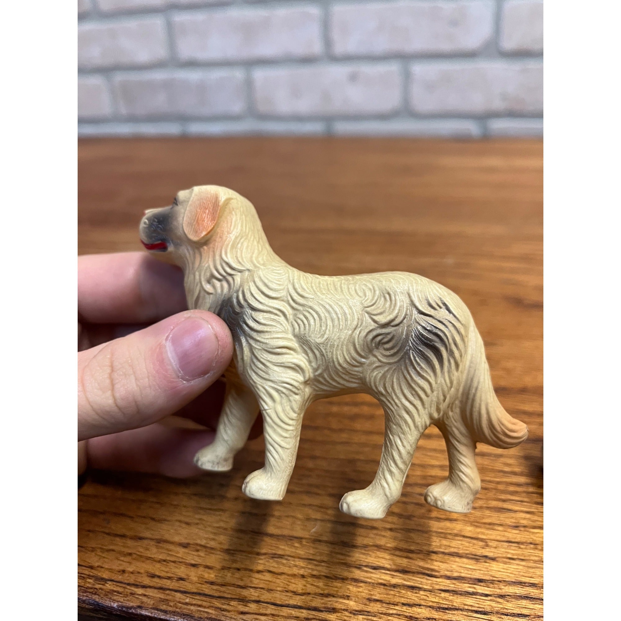 Vintage Dogs Dog Celluloid Toy Christmas Putz Decoration Ornaments Lot (2)