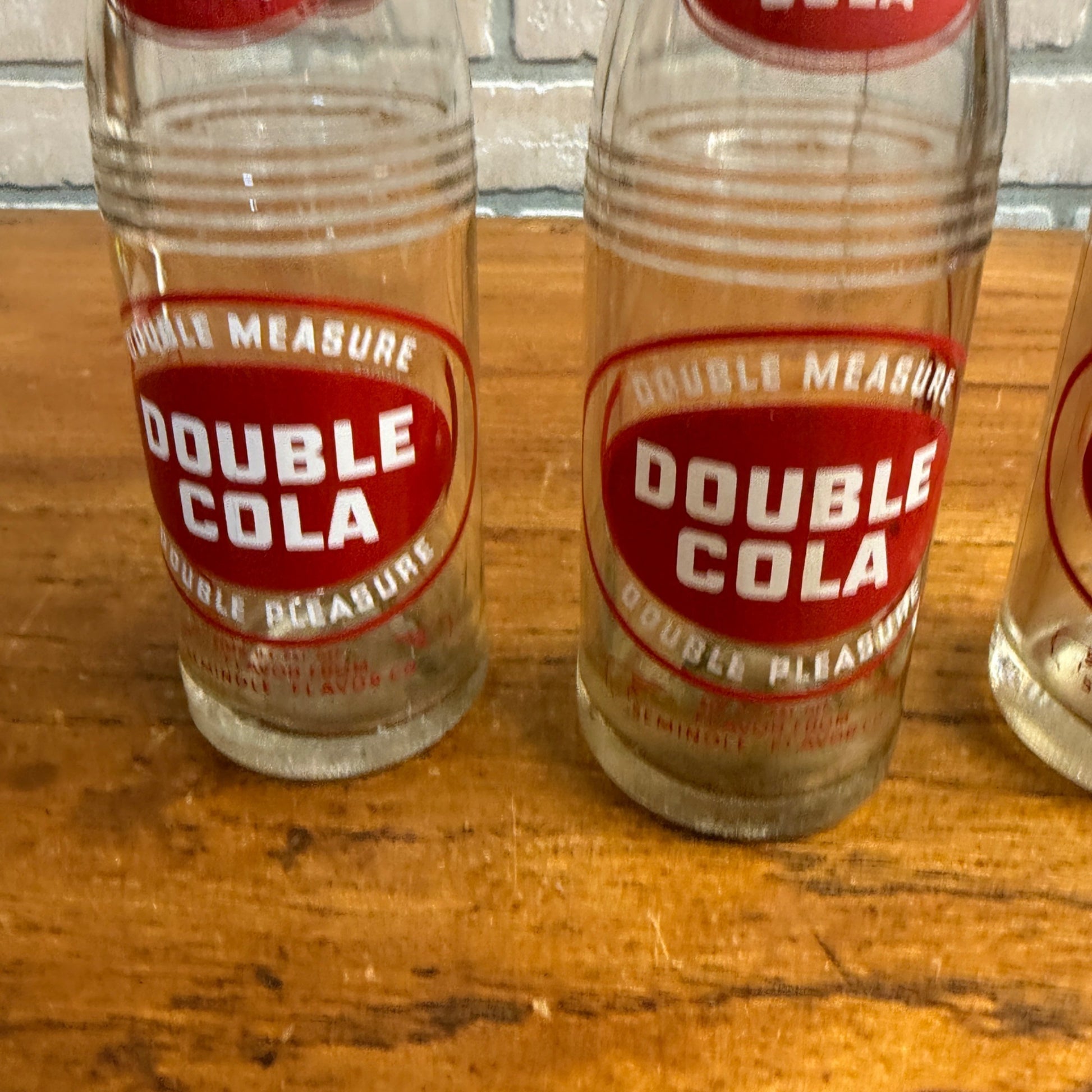 (3) Double Cola Red ACL glass Soda Bottles Lot