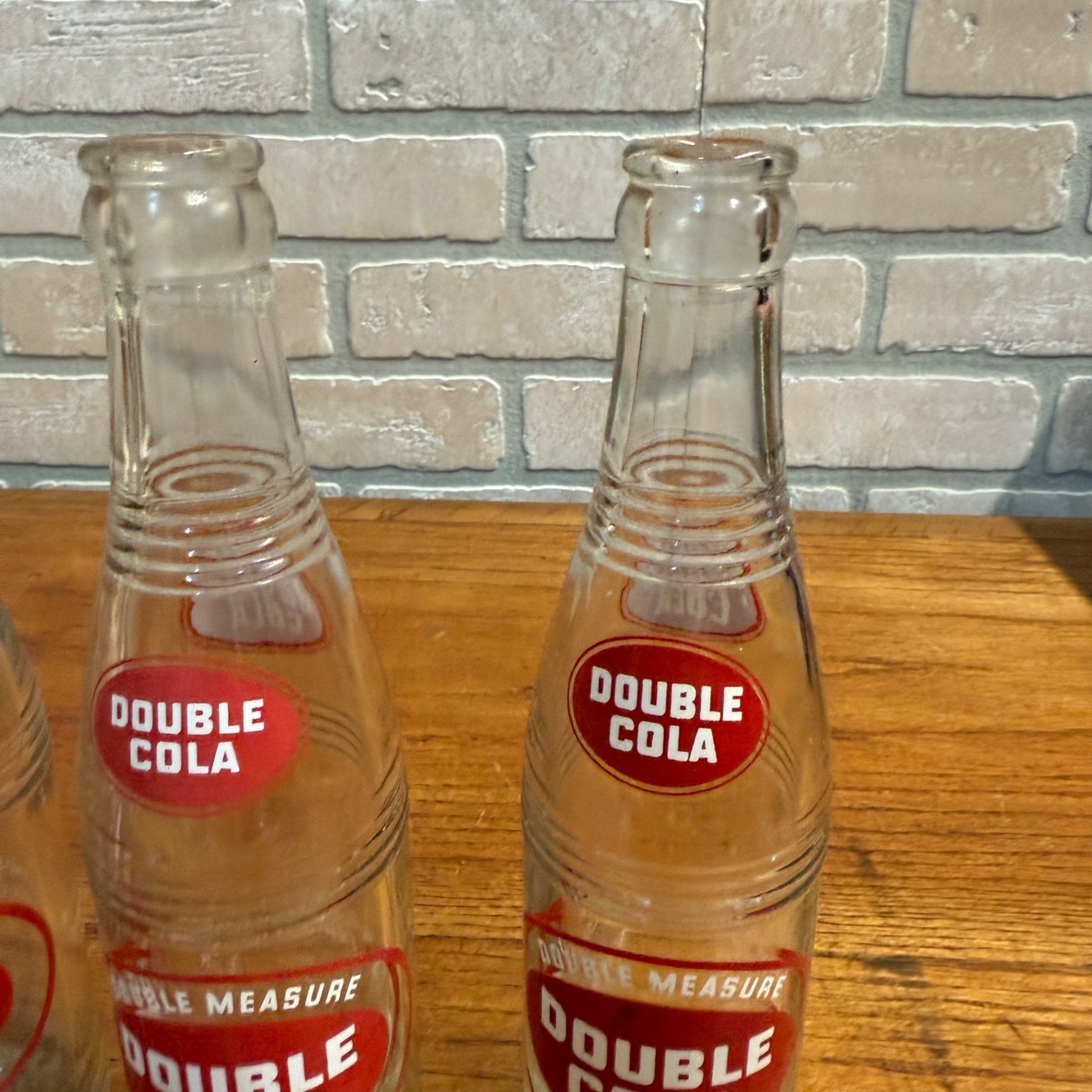 (3) Double Cola Red ACL glass Soda Bottles Lot