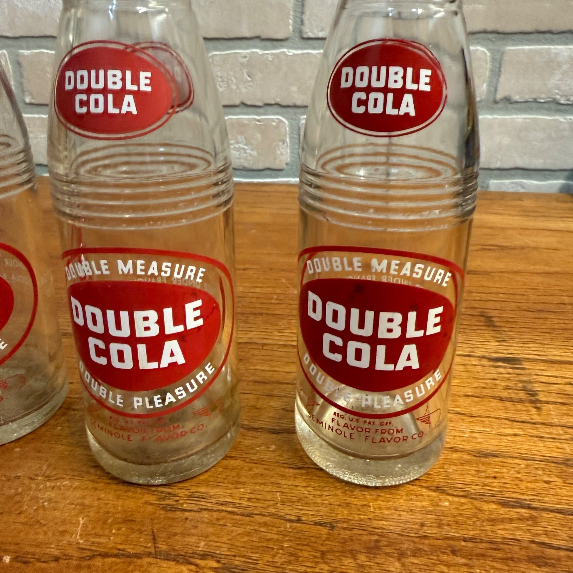 (3) Double Cola Red ACL glass Soda Bottles Lot