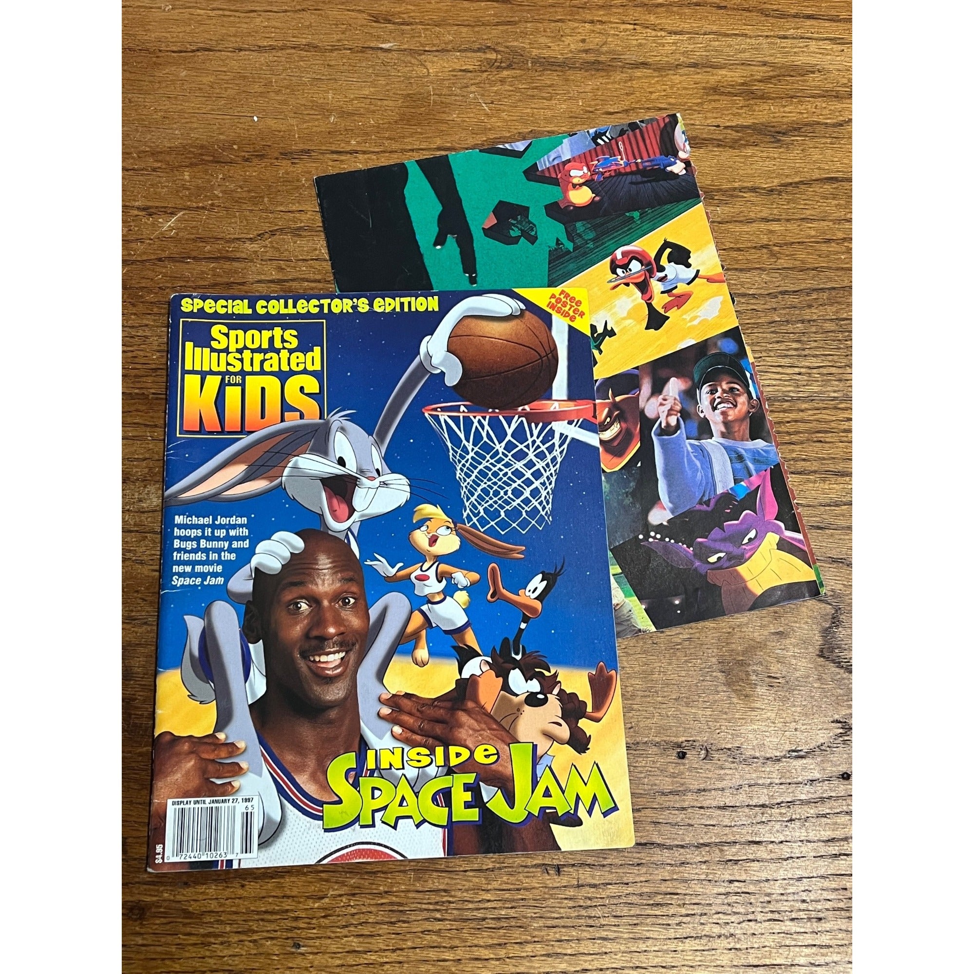 Sports Illustrated for Kids Michael Jordan Space Jam 1997 w Poster 90s Movie NBA