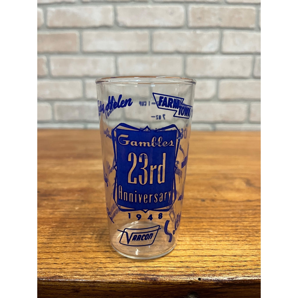 Vintage 1948 Gamble’s Department Store 23rd Anniversary Measuring Glass