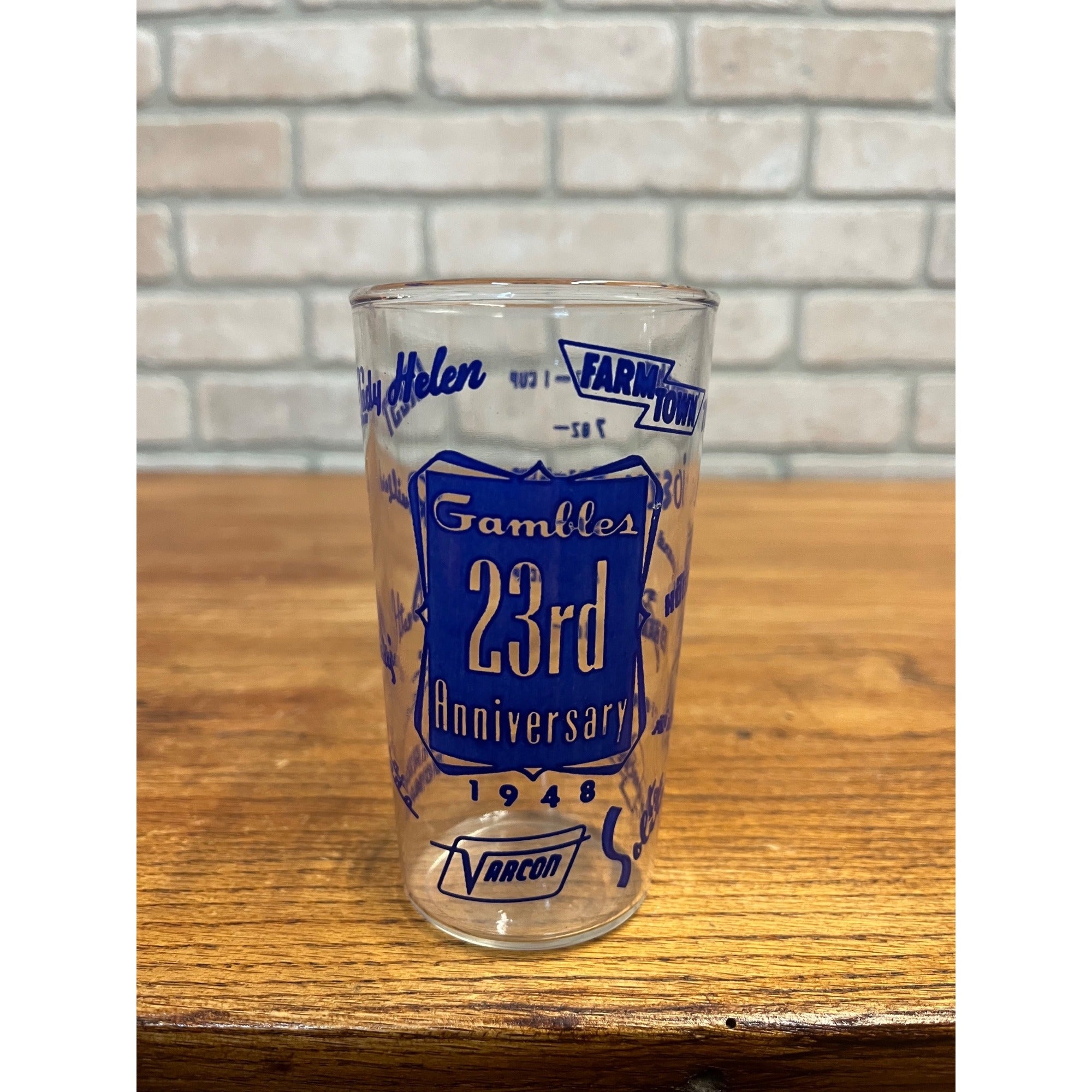 Vintage 1948 Gamble’s Department Store 23rd Anniversary Measuring Glass