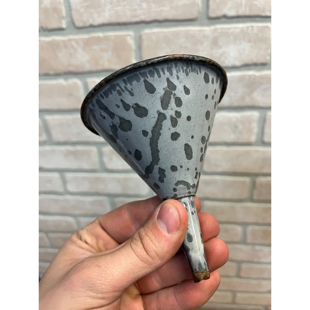 Antique Primitive Grey Graniteware Enamelware Funnel Canning Farmhouse Kitchen Decor