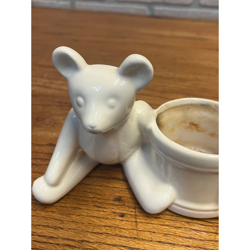 Vintage Haeger Ceramic Planter Teddy Bear With Drum Winnie the Pooh Style Nursery Cute