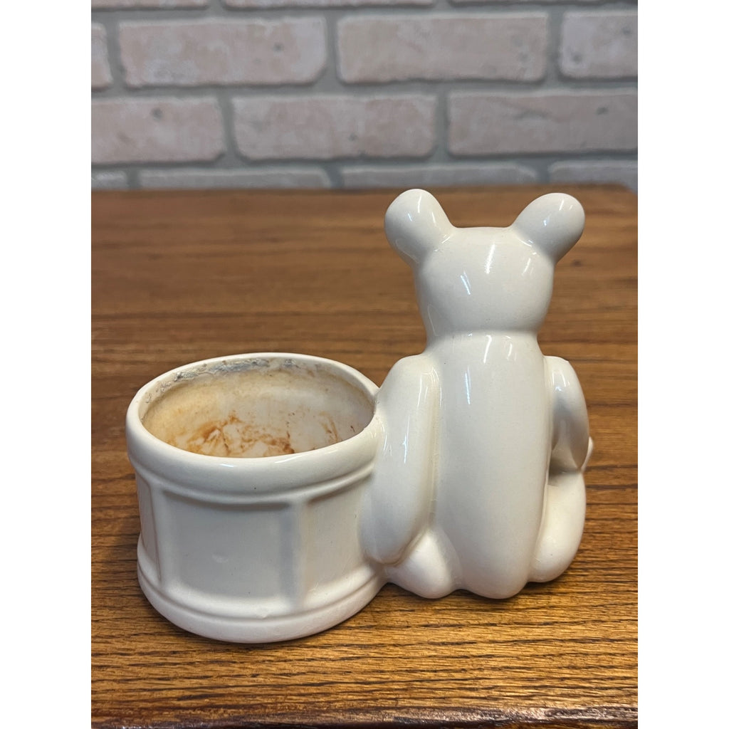 Vintage Haeger Ceramic Planter Teddy Bear With Drum Winnie the Pooh Style Nursery Cute