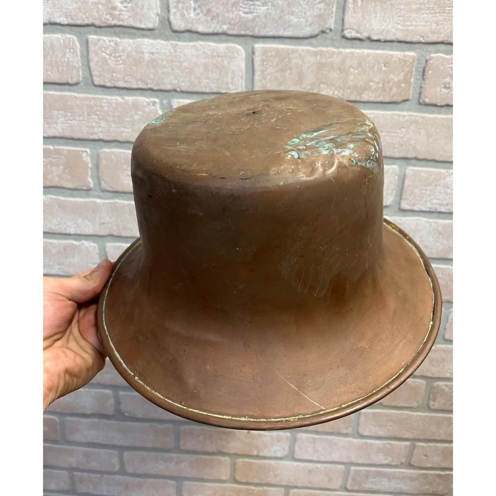 Vintage Copper Top Hat Millinery Drying Mold Form Hatmaker Block Primitive