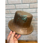 Vintage Copper Top Hat Millinery Drying Mold Form Hatmaker Block Primitive