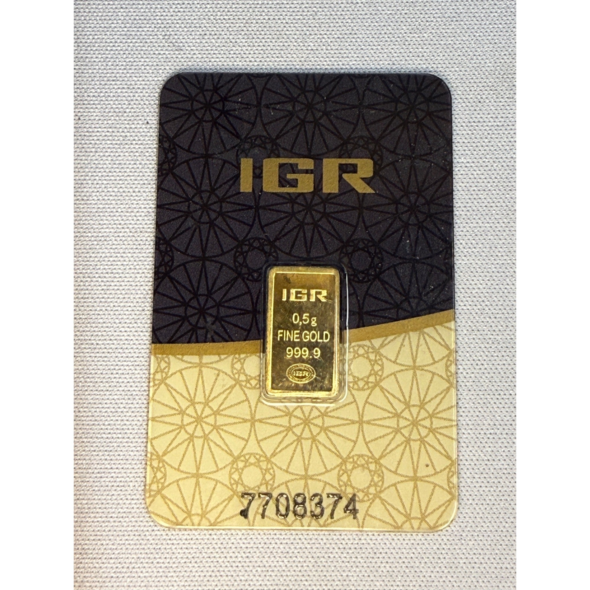 IGR 0.5 Grams Pure Gold Bar Assay 0.999 Fine Gold Sigma Verified Bullion