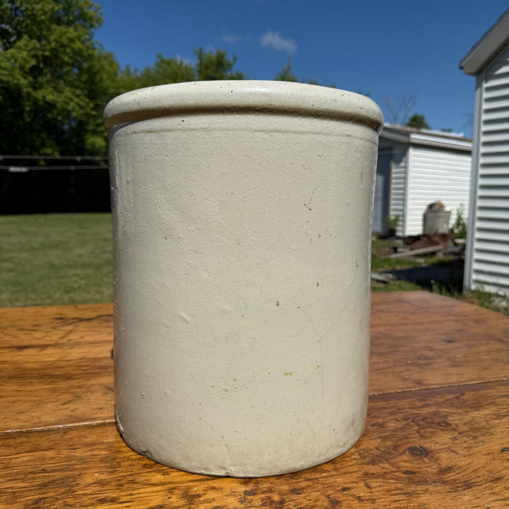 Antique Red Wing 6 Gallon Stoneware Crock Brown Wing Blue 6 Minnesota Crock