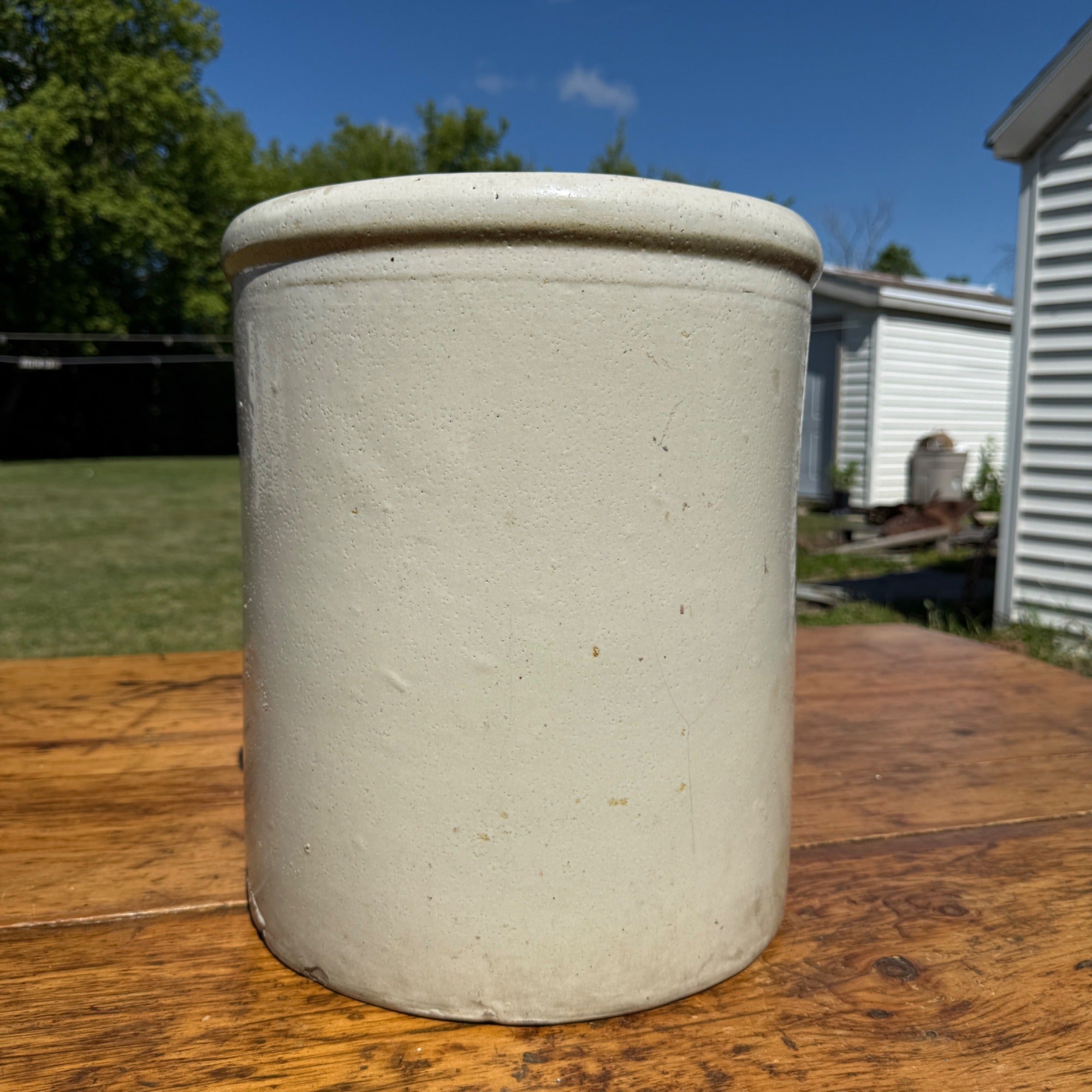 Antique Red Wing 6 Gallon Stoneware Crock Brown Wing Blue 6 Minnesota Crock