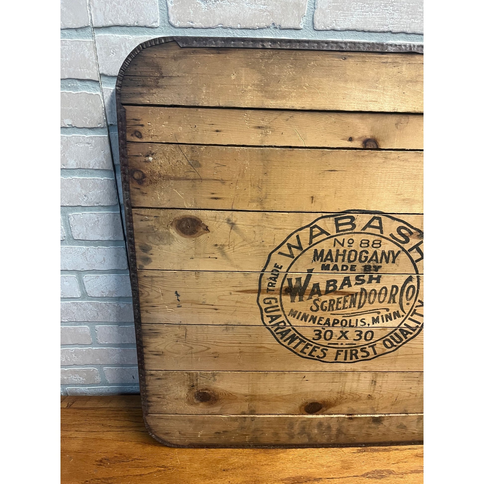 Antique Stove Board by the Wabash Screen Door Company Wood Sign (30” x 30”)