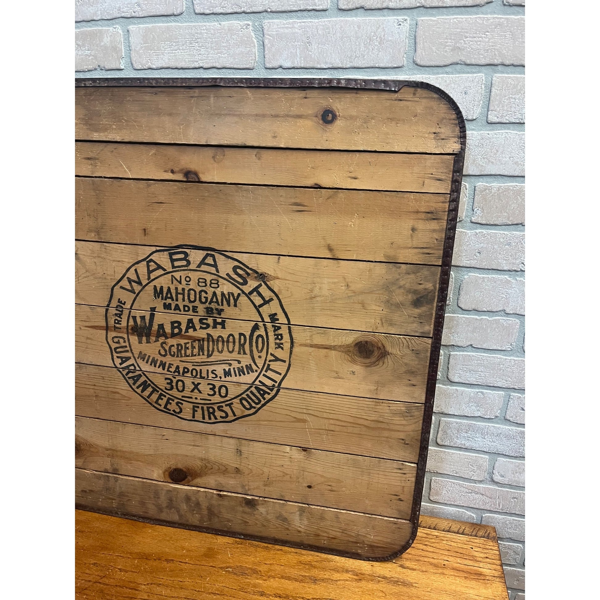 Antique Stove Board by the Wabash Screen Door Company Wood Sign (30” x 30”)