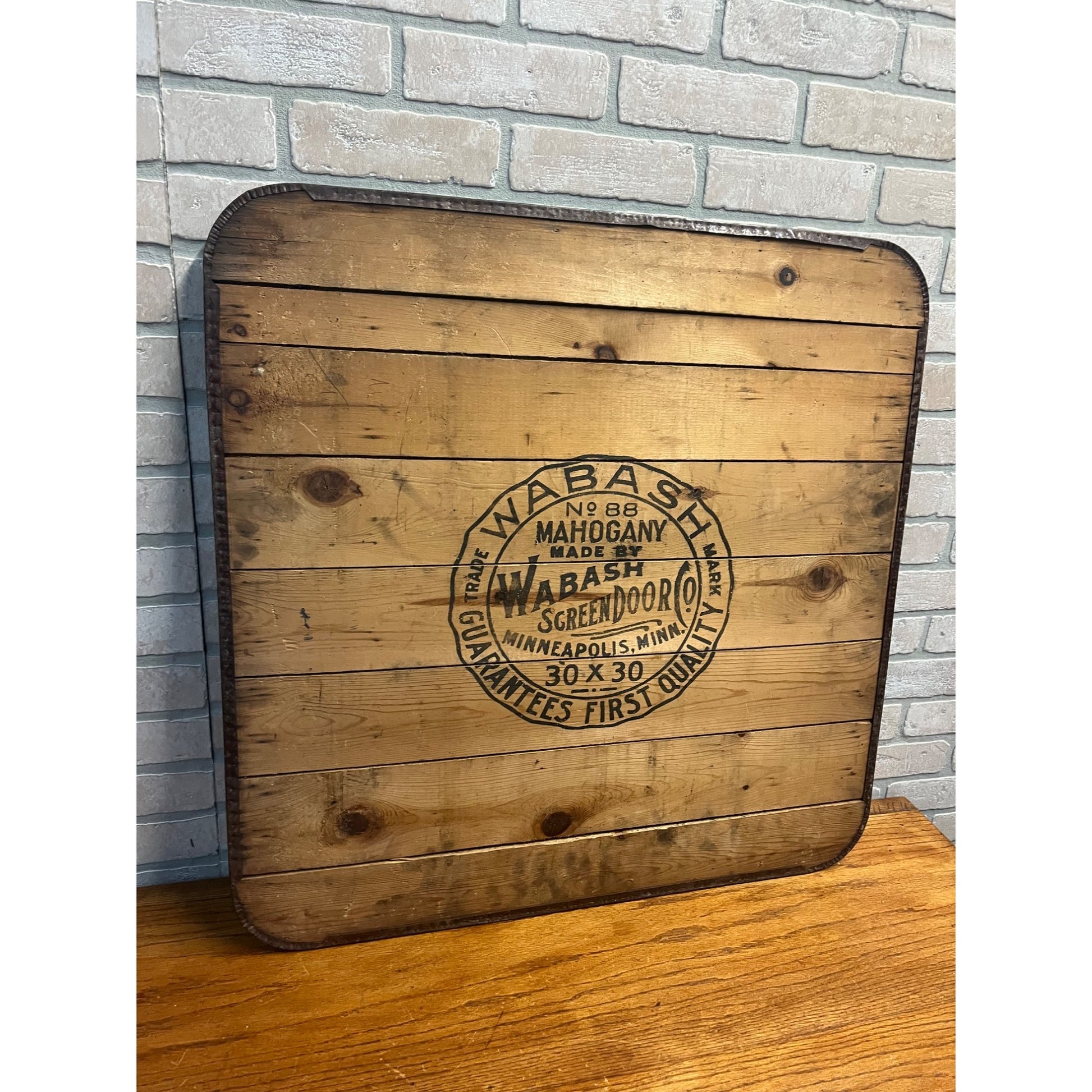 Antique Stove Board by the Wabash Screen Door Company Wood Sign (30” x 30”)