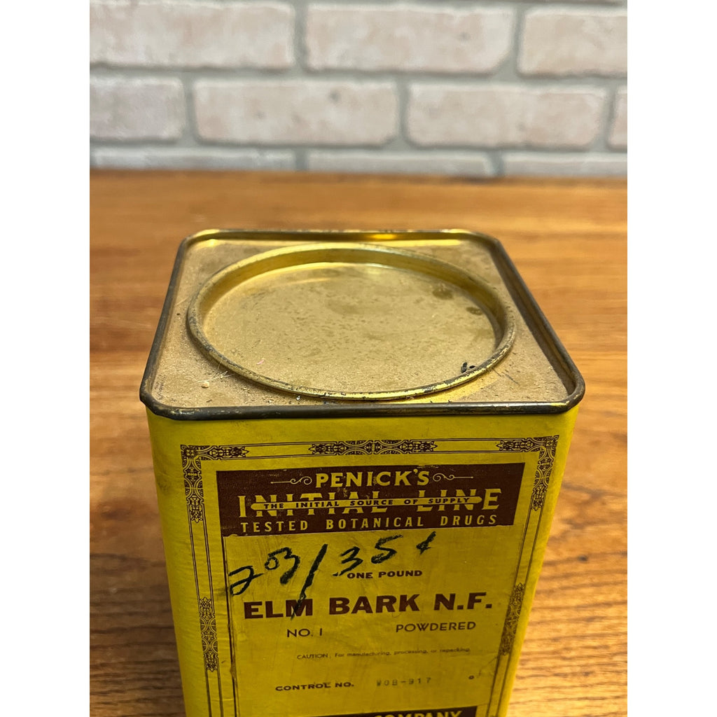 Vintage Penick's Botanical Drugs Tin Elm Bark Apothecary Pharmacy Container Can
