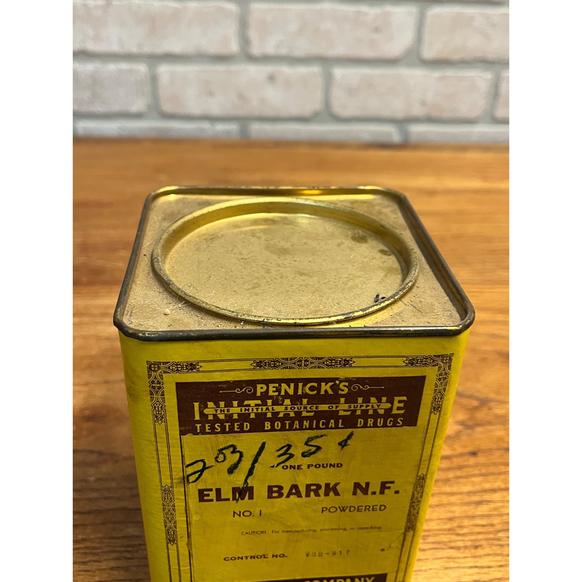Vintage Penick's Botanical Drugs Tin Elm Bark Apothecary Pharmacy Container Can